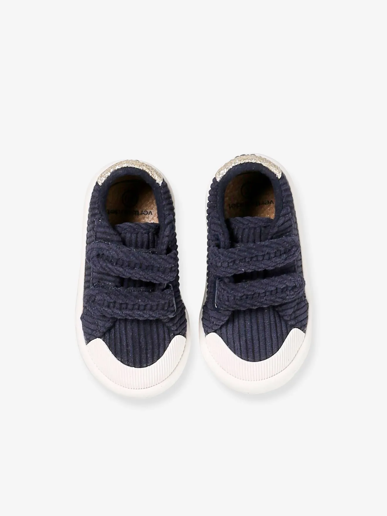 Fabric Trainers with Hook-&-Loop Straps for Babies - navy blue