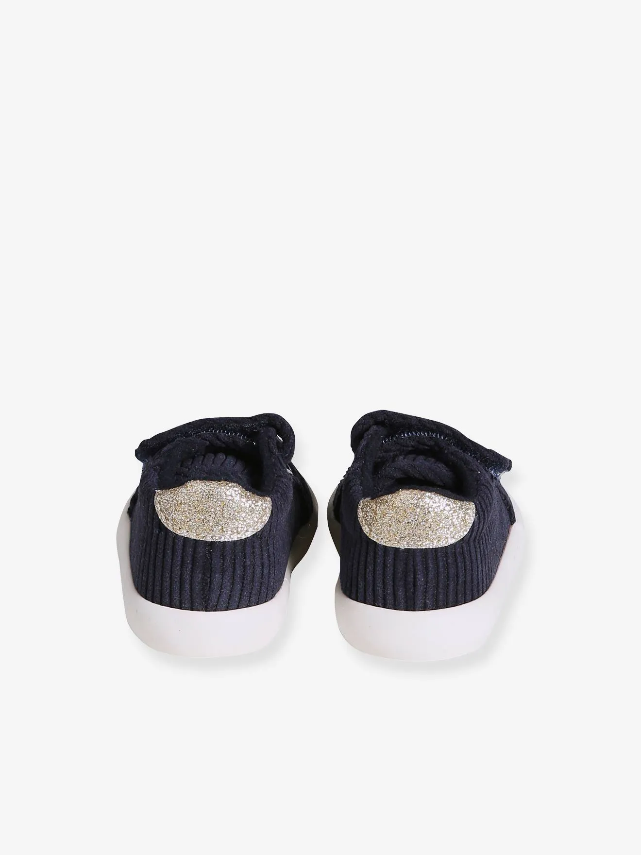 Fabric Trainers with Hook-&-Loop Straps for Babies - navy blue