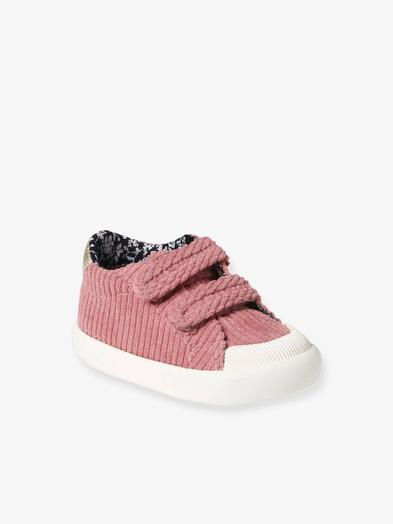 Fabric Trainers with Hook-&-Loop Straps for Babies - navy blue