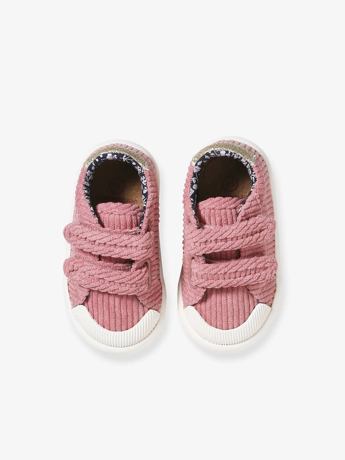 Fabric Trainers with Hook-&-Loop Straps for Babies - old rose