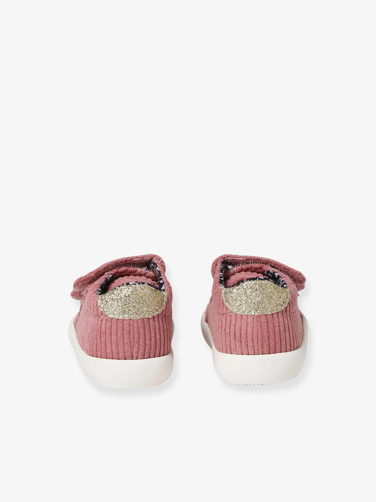 Fabric Trainers with Hook-&-Loop Straps for Babies - old rose