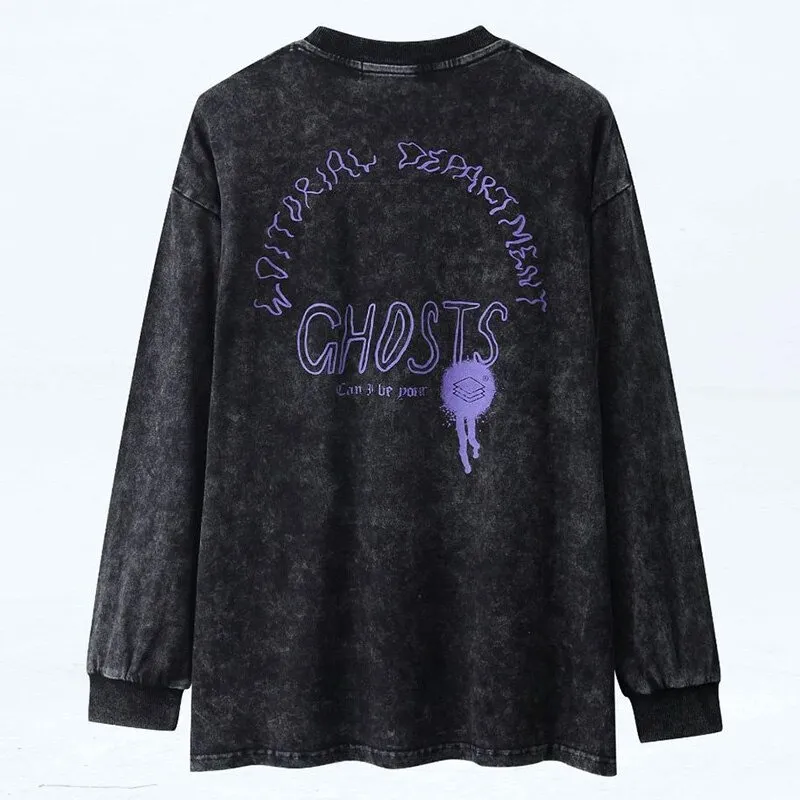 Fashion Cotton Men's Sweatshirts / Letter Print O-Neck Pullover in Gothic Style