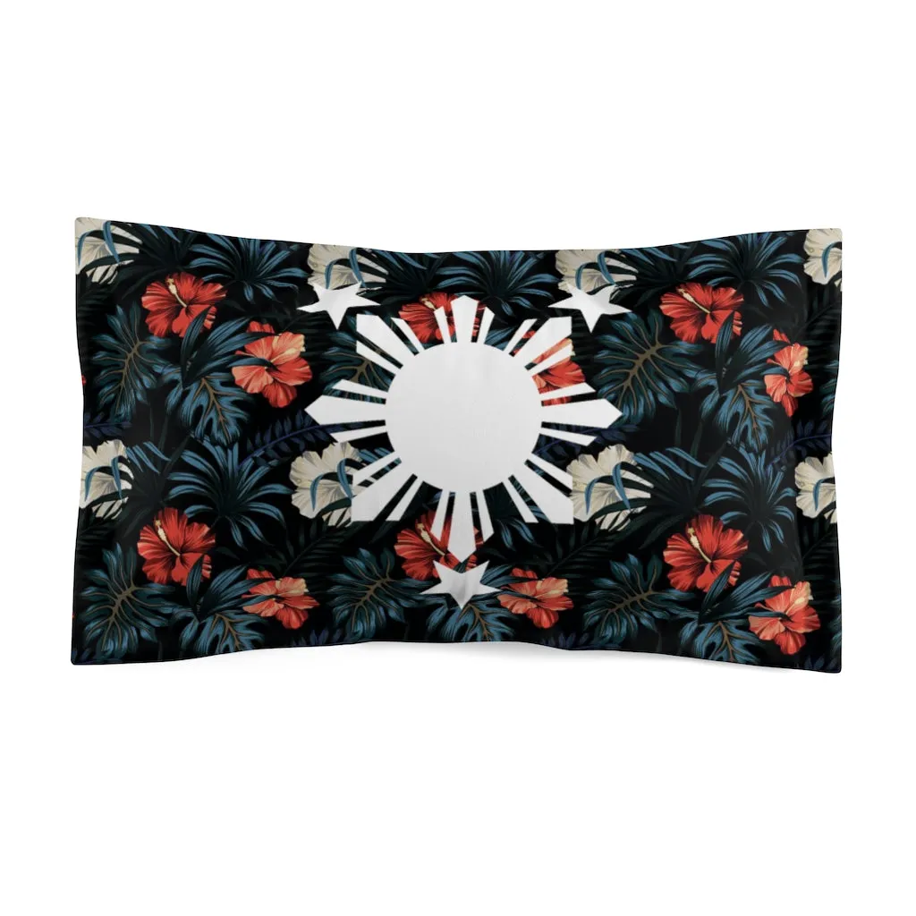 Filipino Floral 3 Stars and Sun Microfiber Pillow Sham