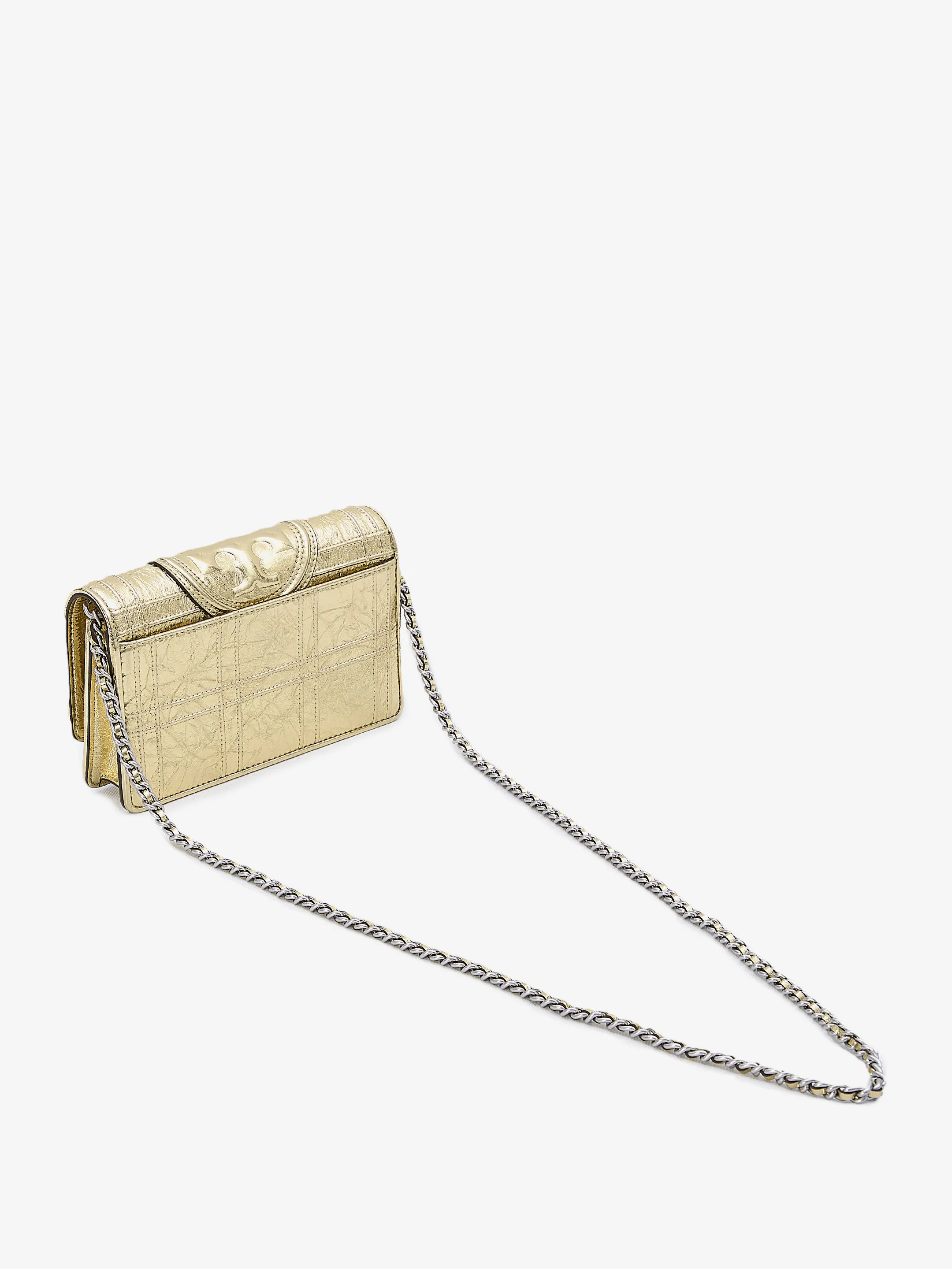 Fleming Soft Metallic Square Quilt Chain Wallet bag