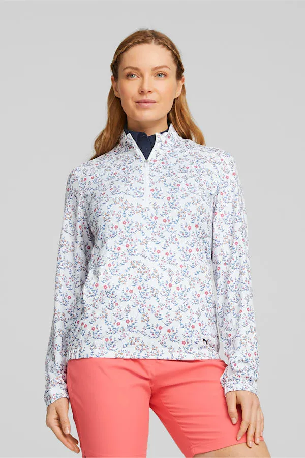 Floral Cloudspun Quarter-Zip Golf Pullover Women