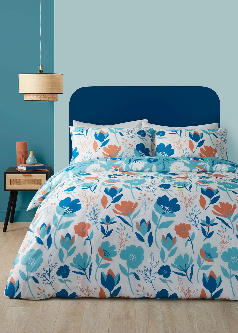 Fusion Luna Reversible Blue Duvet Cover Set