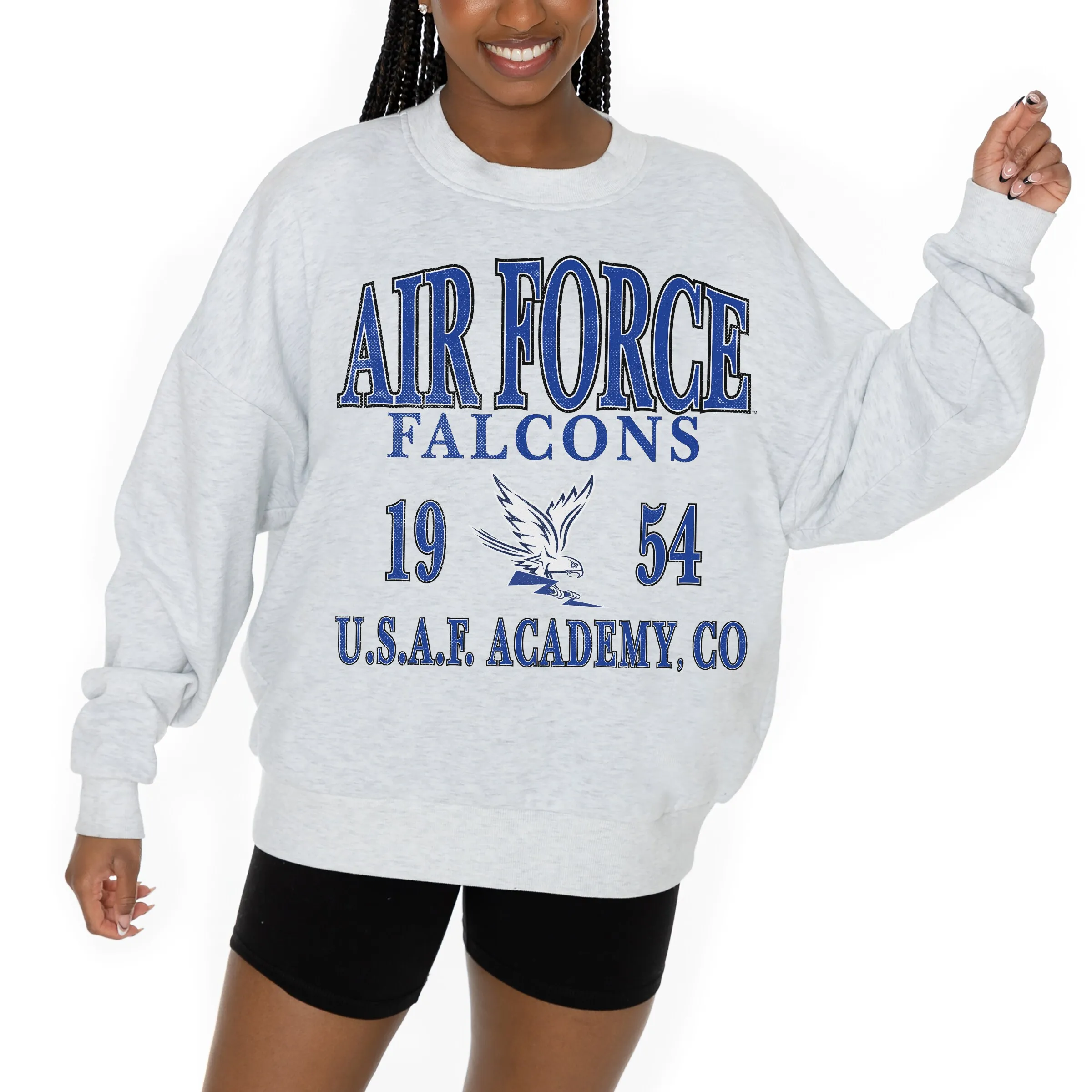 Gameday Couture Air Force Falcons Women's Ash Premium Fleece Pullover Sweatshirt