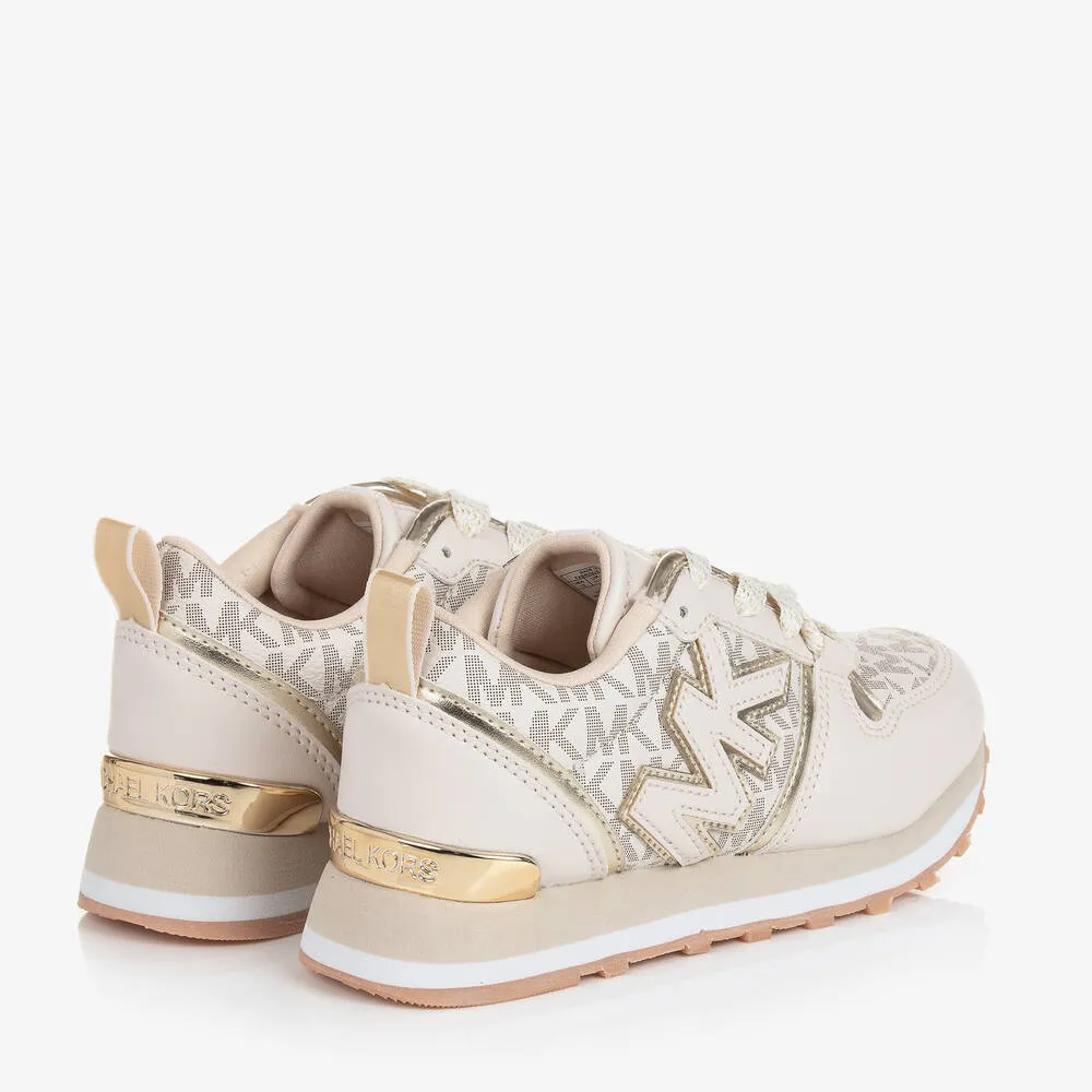 Girls Ivory Lace-Up Trainers