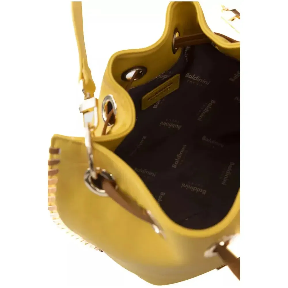 Golden Detail Yellow Shoulder Bag