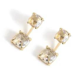 Goldtone & Clear Crystal Ear Jacket Studs - Don't AsK