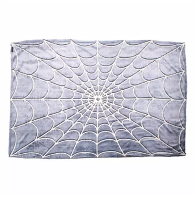 Gothic Glow in the Dark Spiderweb Throw Blanket