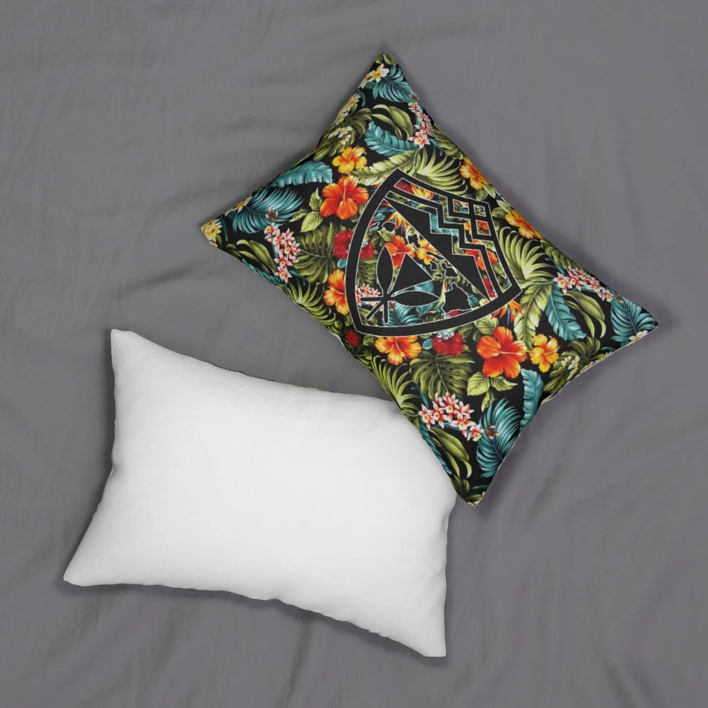 Hawaii Kanaka Shield Floral Pillow