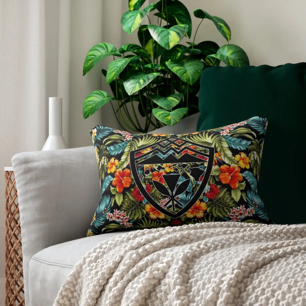 Hawaii Kanaka Shield Floral Pillow