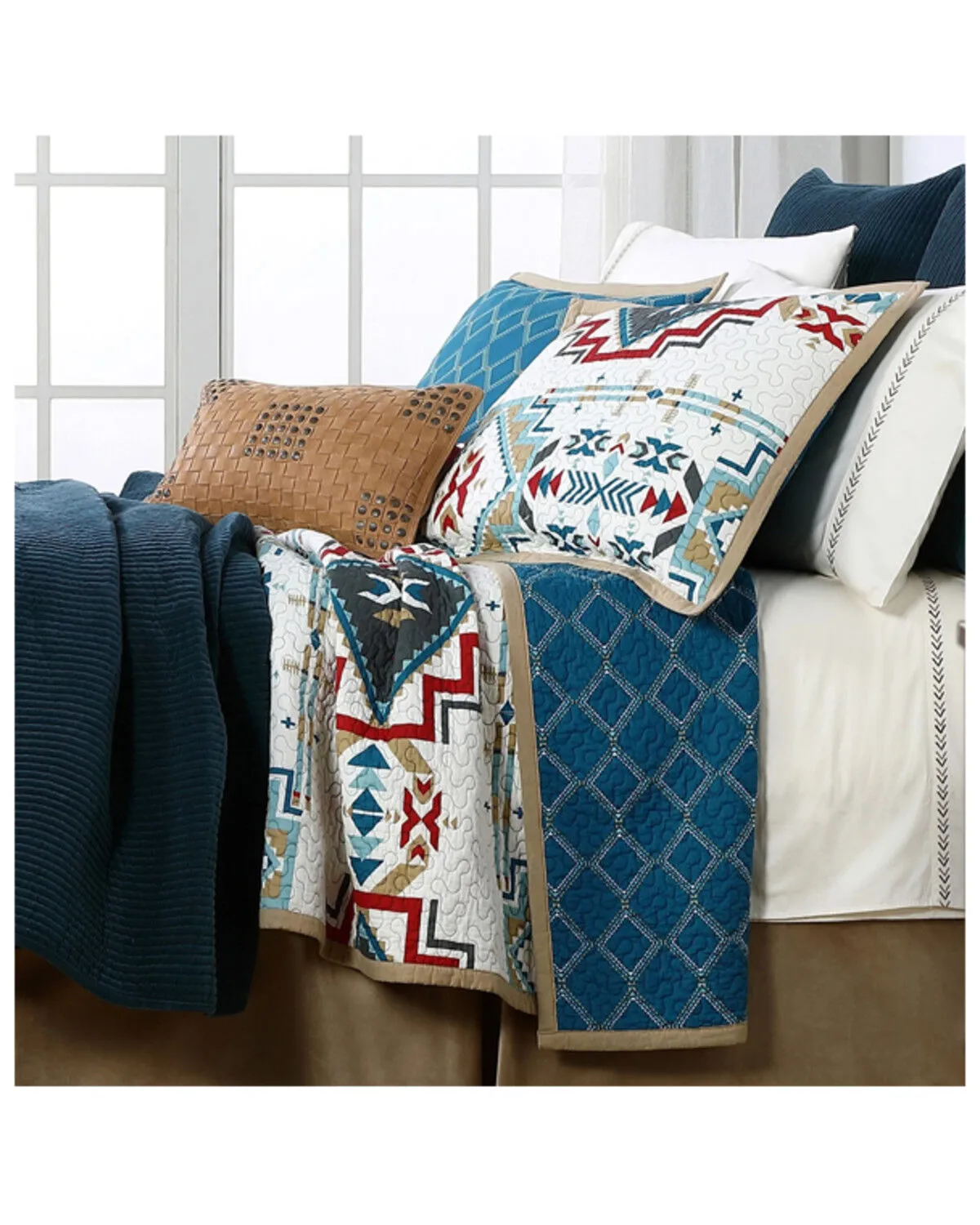 HiEnd Accents Teal Spirit Valley 3-Piece King Quilt Set