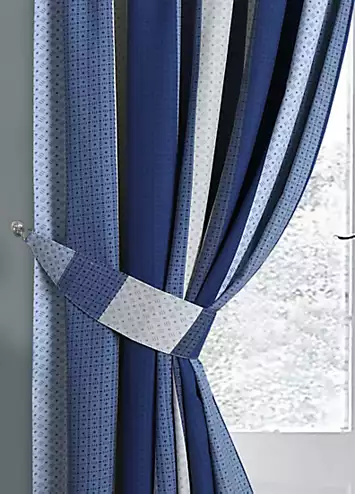 Home Curtains Seville Stripe Printed Pencil Pleat Lined Curtains with Tiebacks | Kaleidoscope