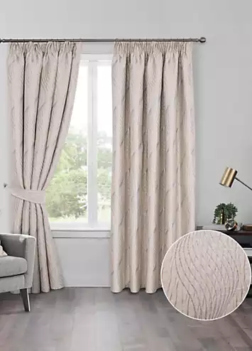 Home Curtains Zen Jacquard Lined Pencil Pleat Curtains | Kaleidoscope