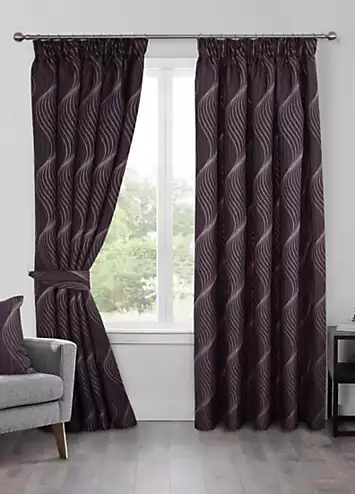 Home Curtains Zen Jacquard Lined Pencil Pleat Curtains | Kaleidoscope