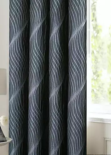 Home Curtains Zen Jacquard Lined Pencil Pleat Curtains | Kaleidoscope