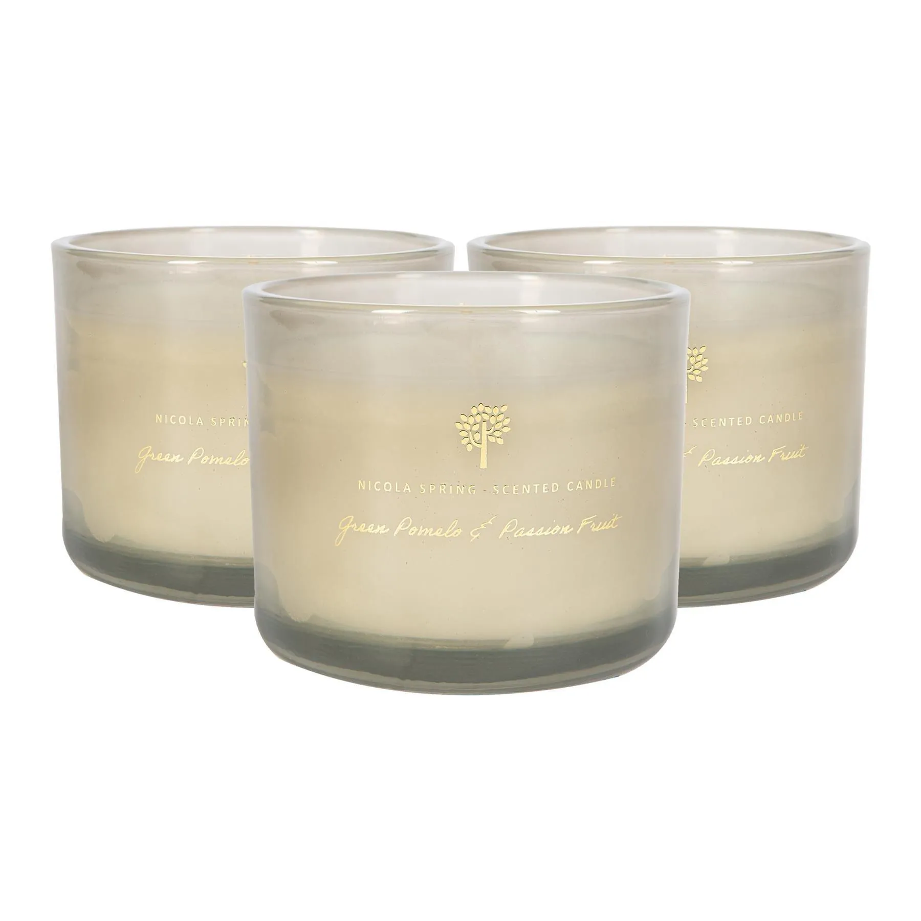 Home Fragrance | Soy Wax Scented Candles 300g Green Pomelo & Passion Fruit Pack of 3 | Nicola Spring