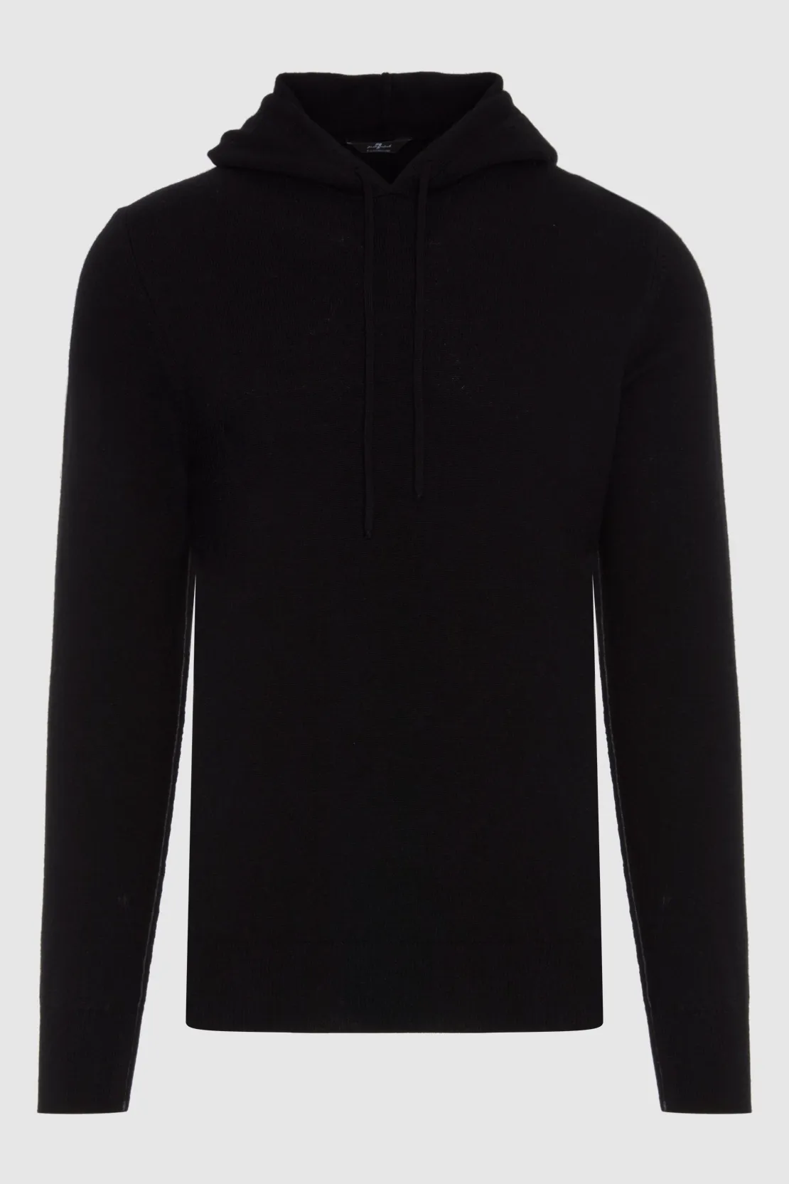 HOODIE CASHMERE W/ STITCH DETAIL BLACK