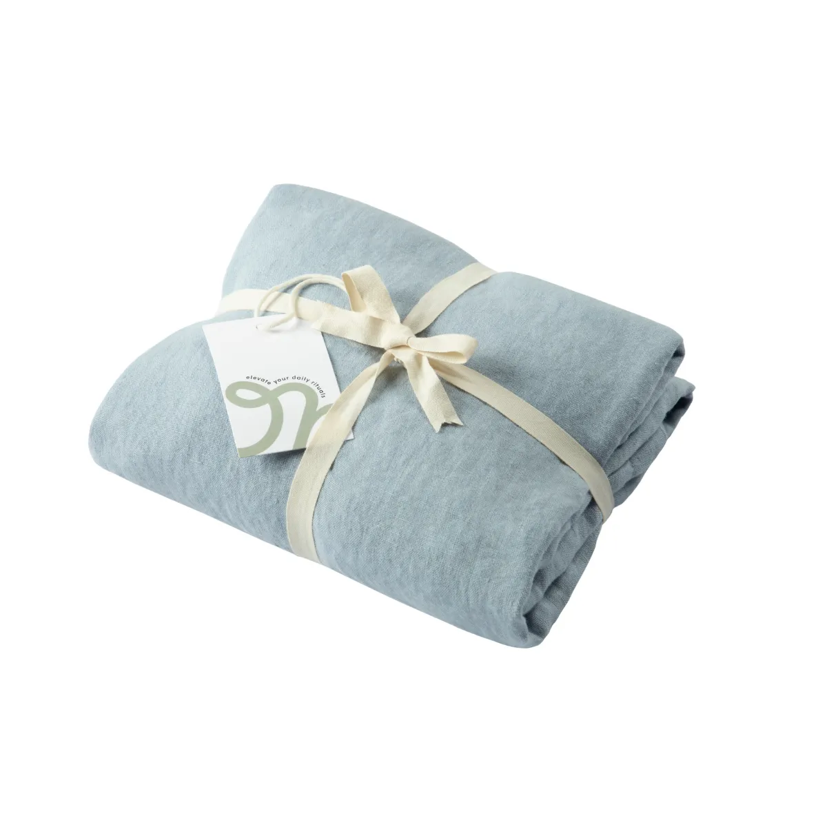 Kapok Comforts   Linen Oxford Pillowcase Set of 2 Blue Fog