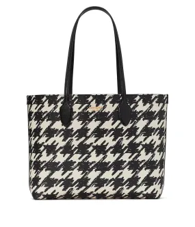 Kate Spade New York Bleecker Painterly Houndstooth Printed PVC Large Tote