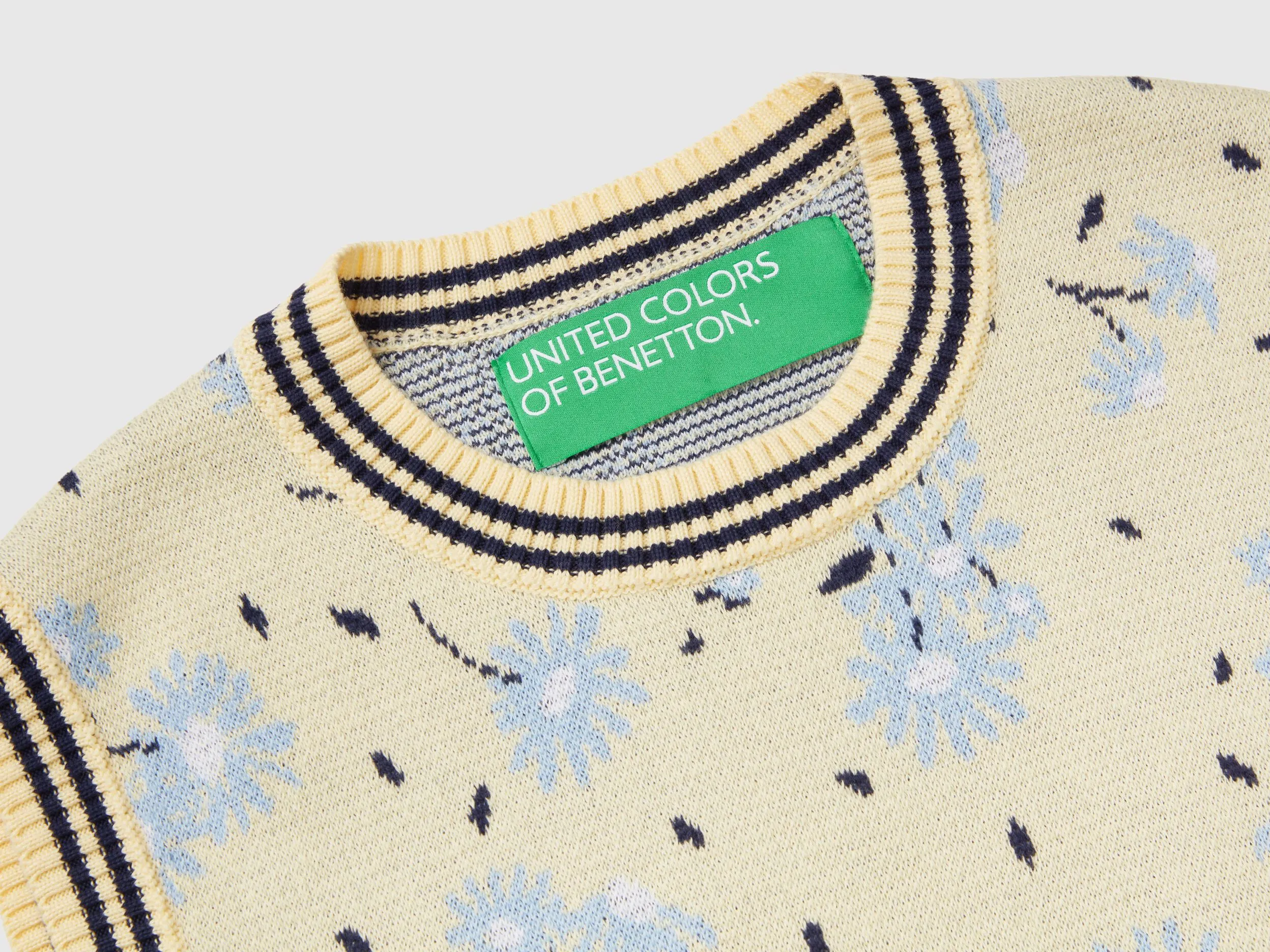 Knit floral vest - Yellow | Benetton