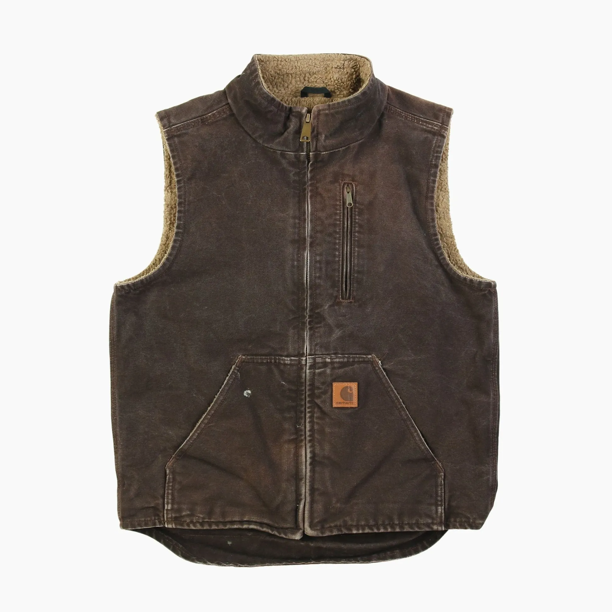 Lined Vest - Washed Brown