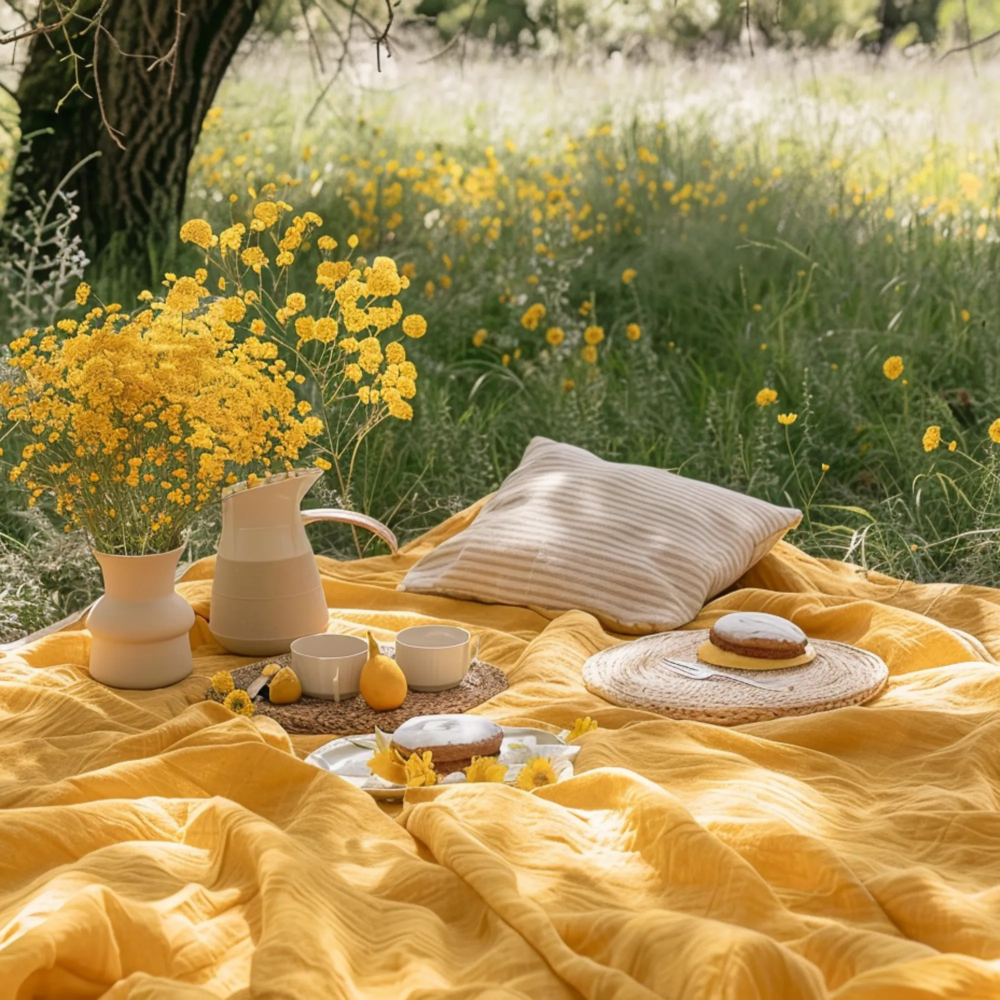 Linen Throw Blanket