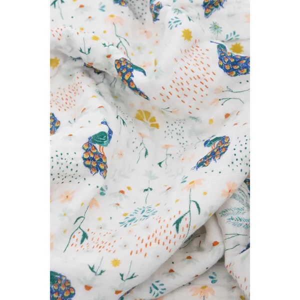 Little Unicorn Baby Print Cotton Muslin Multi-Layered Quilt Blanket 30X40, Peacock