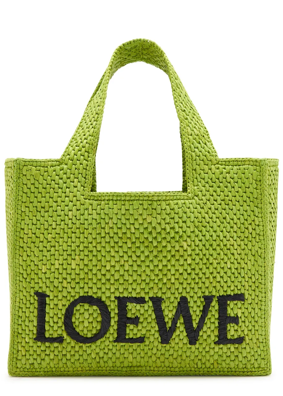 LOEWE X Paula's Ibiza small logo raffia tote  -                         -                     -                