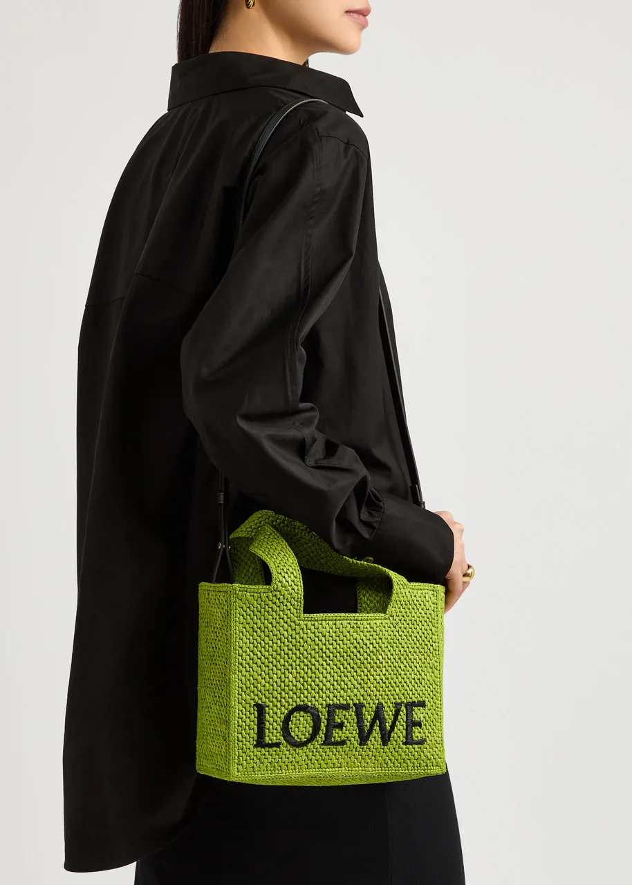 LOEWE X Paula's Ibiza small logo raffia tote  -                         -                     -                