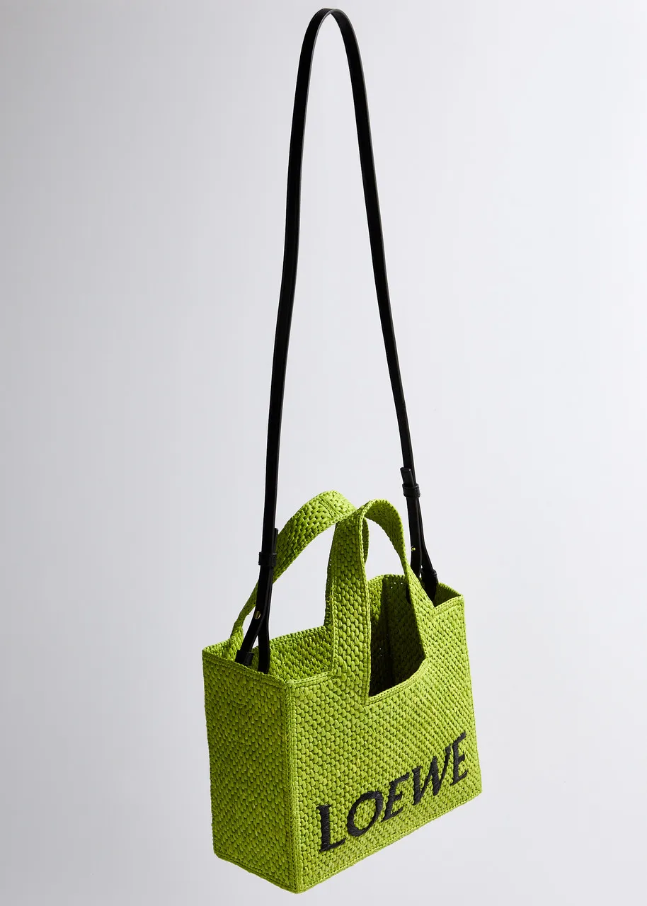 LOEWE X Paula's Ibiza small logo raffia tote  -                         -                     -                