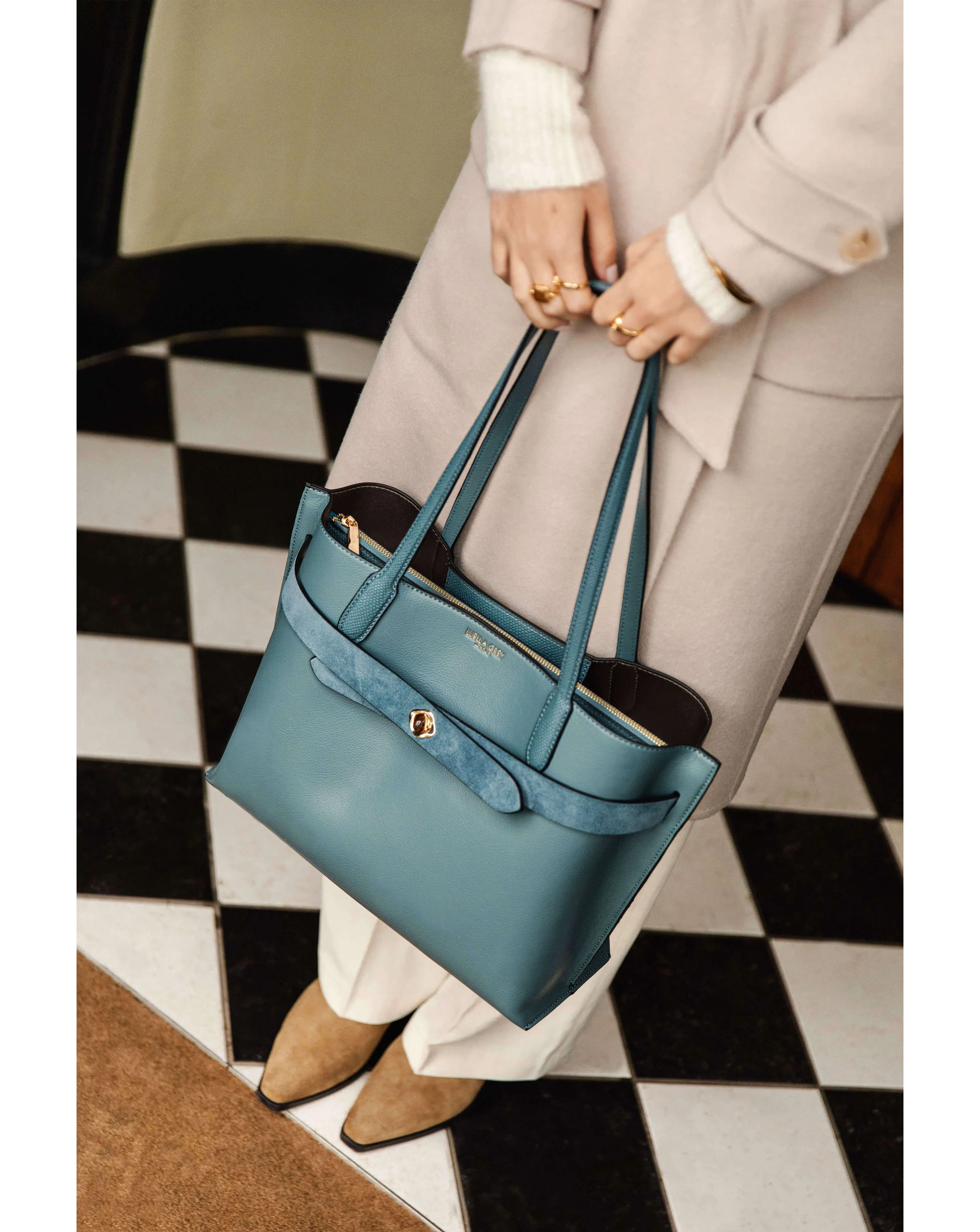 Luella Grey Oriana Airforce Blue Laptop Tote | Simply Be