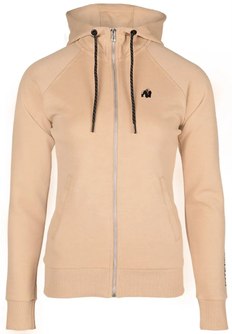 Marion Zipped Hoodie - Beige - M Gorilla Wear