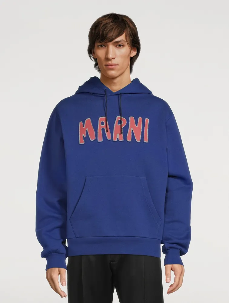 MARNI Cotton Hoodie With Cut-Out Logo