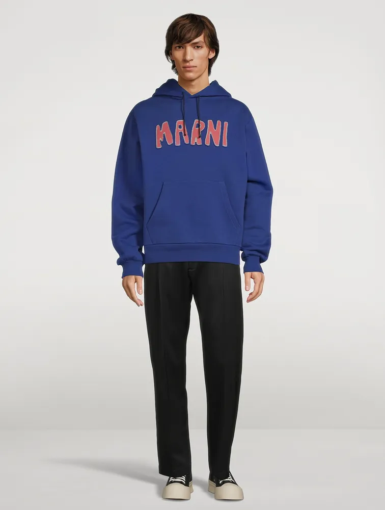 MARNI Cotton Hoodie With Cut-Out Logo