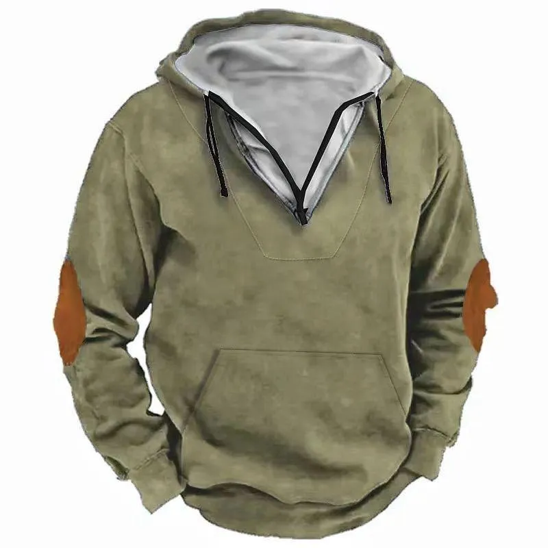 Men's Hooded Printed Casual Pullover Sweatshirt 91687915X