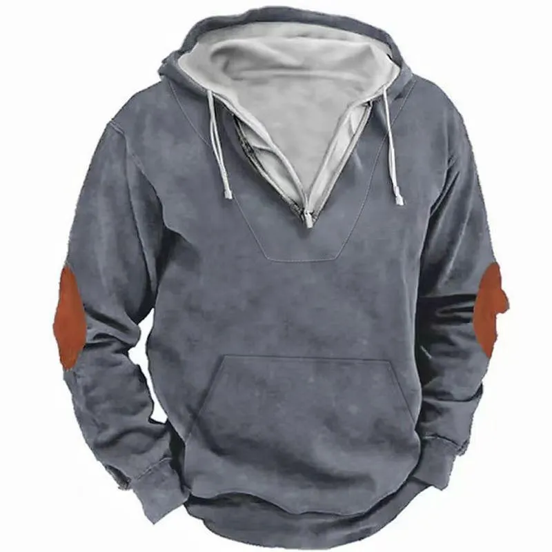 Men's Hooded Printed Casual Pullover Sweatshirt 91687915X