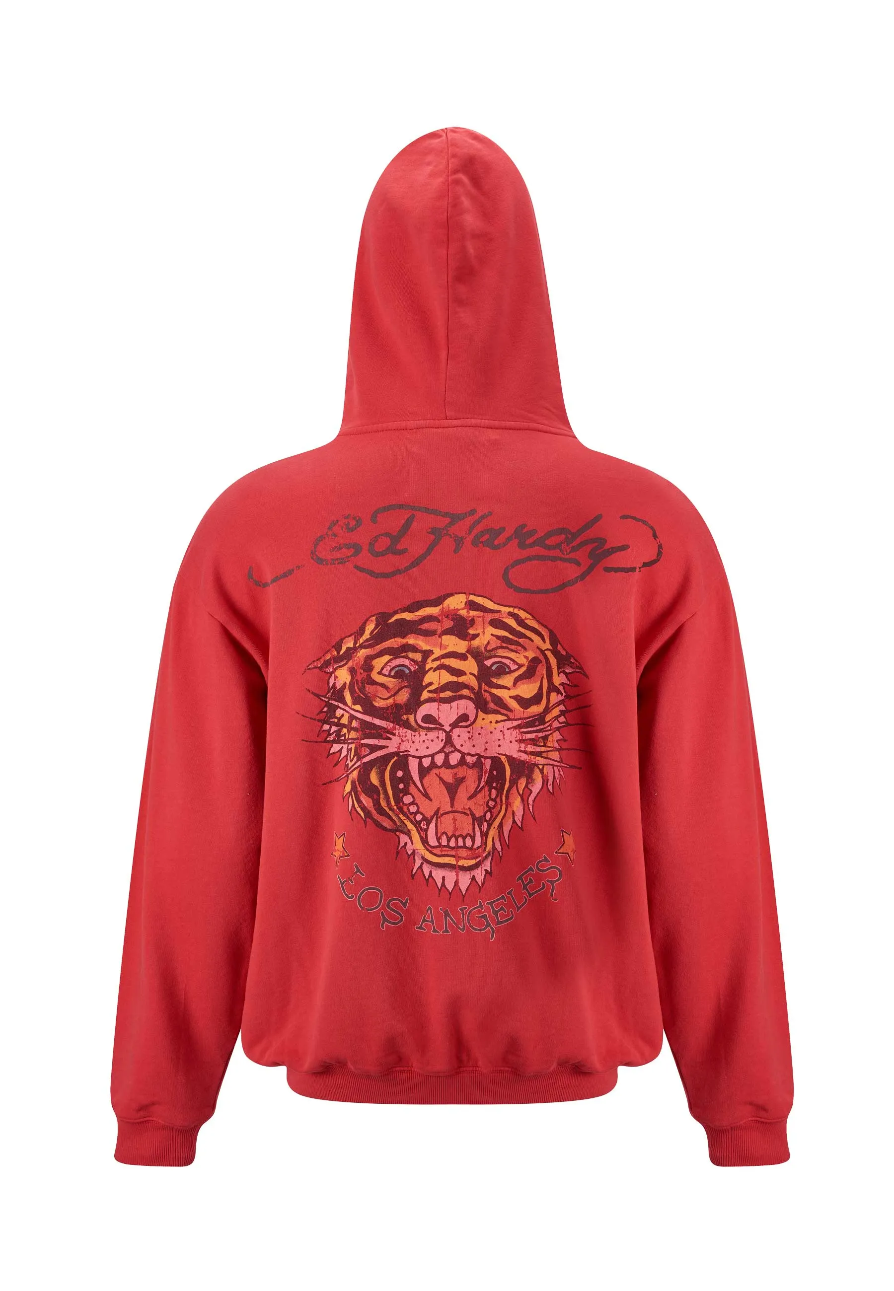 Mens Melrose-Tiger Graphic Hoodie - Red