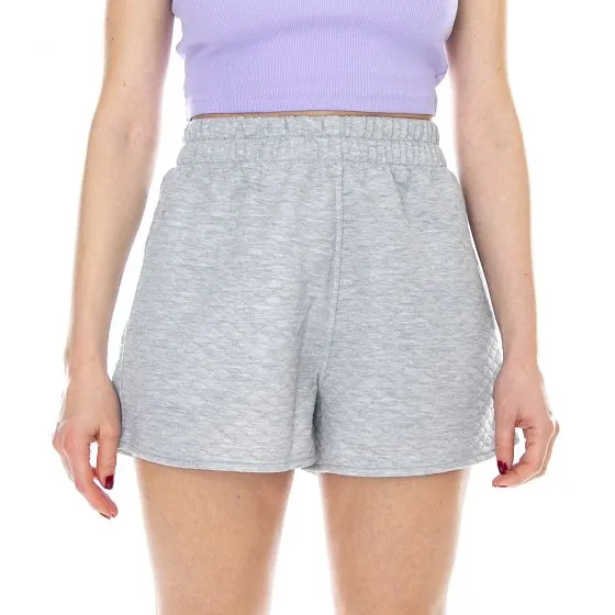 Motel Rocks Womens Marine Grey Marl Quilt Shorts 