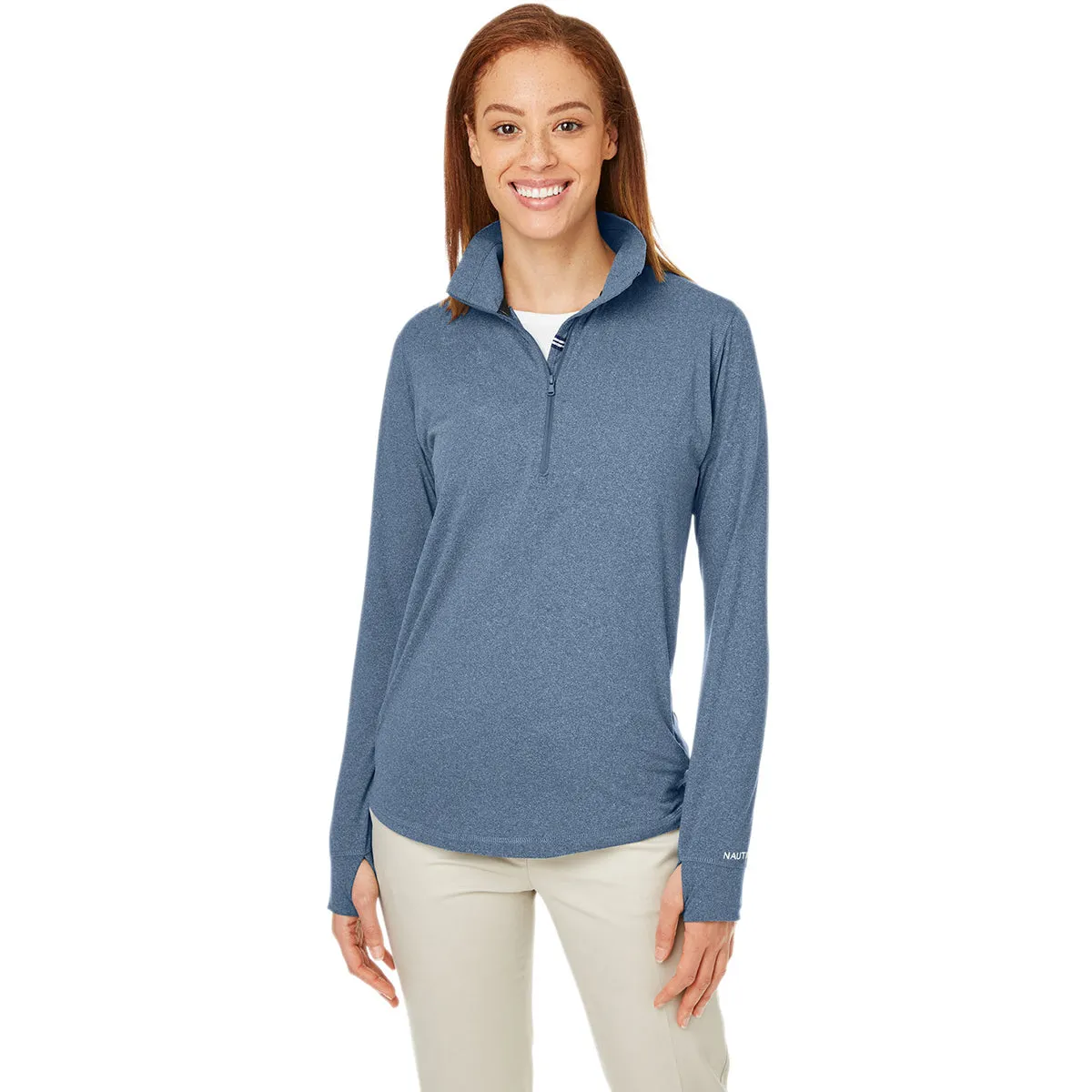 Nautica Women's Faded Navy Saltwater Quarter-Zip Pullover