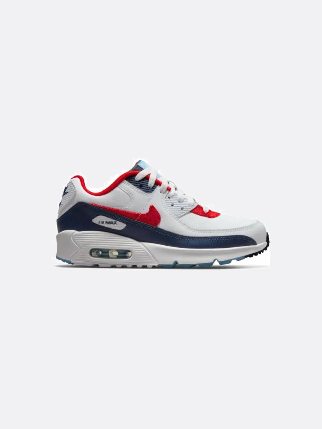 Nike - Boy - GS Air Max 90 - White/Chile Red/Midnight Navy