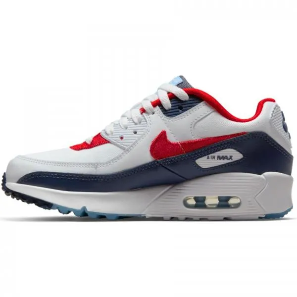 Nike - Boy - GS Air Max 90 - White/Chile Red/Midnight Navy