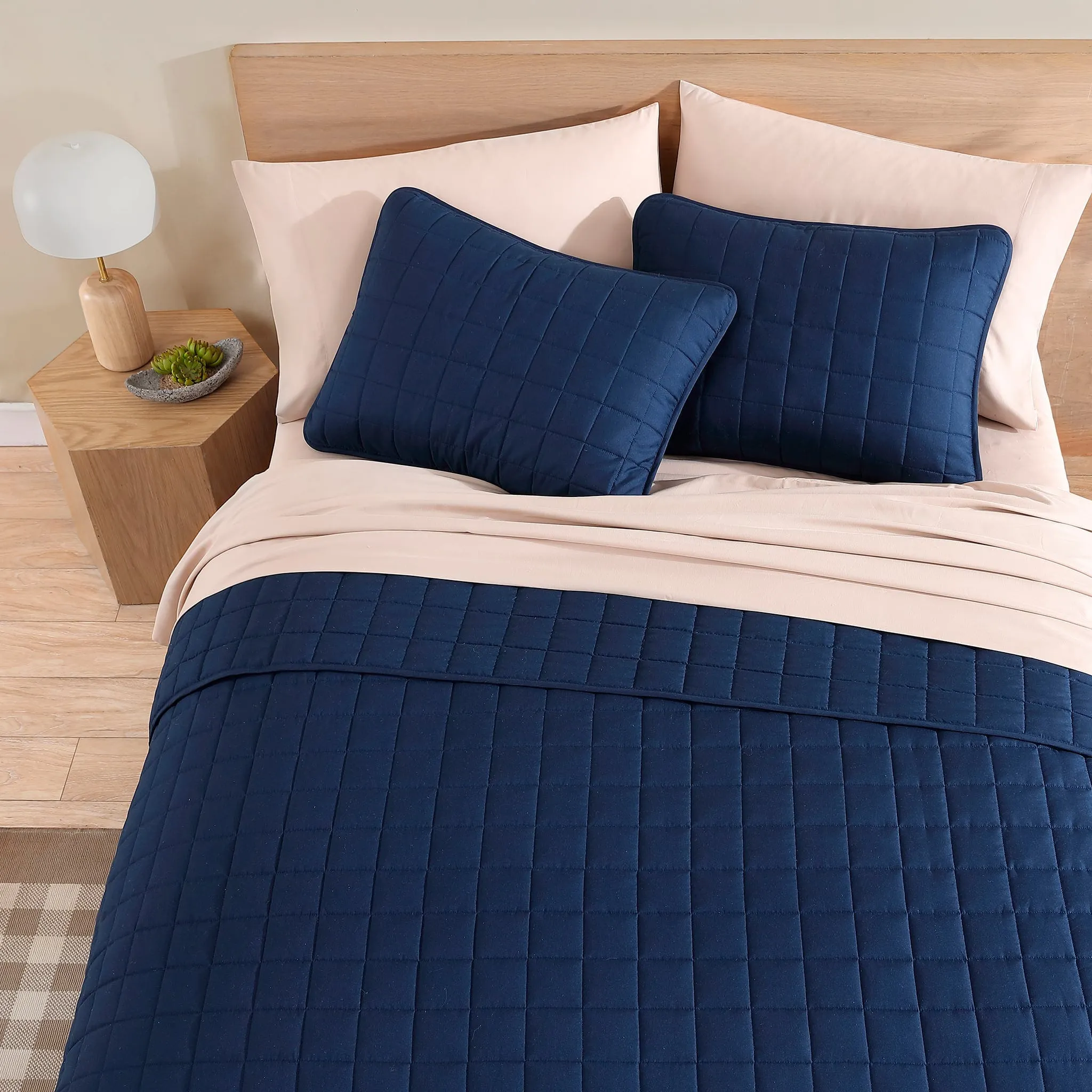 Origami Maison Double / Queen Quilt Set - Navy  - Clement