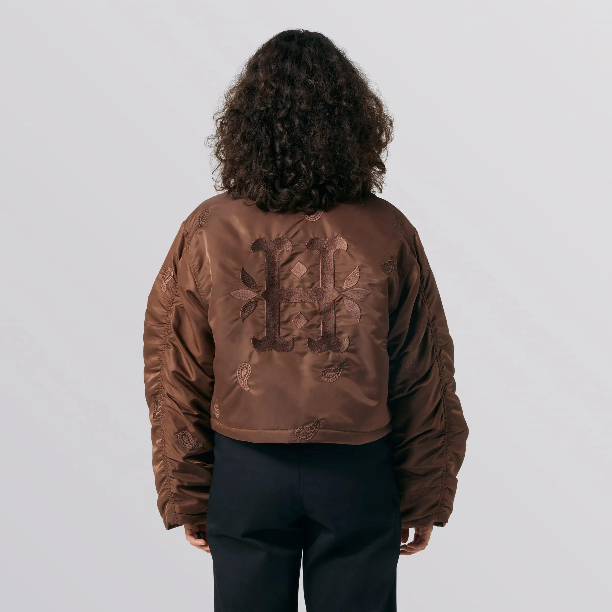 Paisley Satin Bomber Jacket