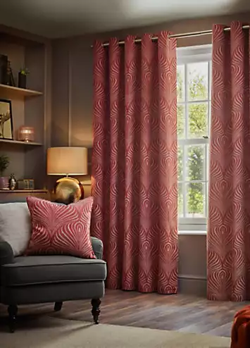 Paoletti Gatsby Eyelet Lined Jacquard Curtains | Kaleidoscope