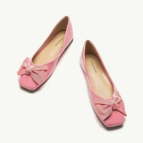 Patent Bow Ballerina Flats (Eva) Pink