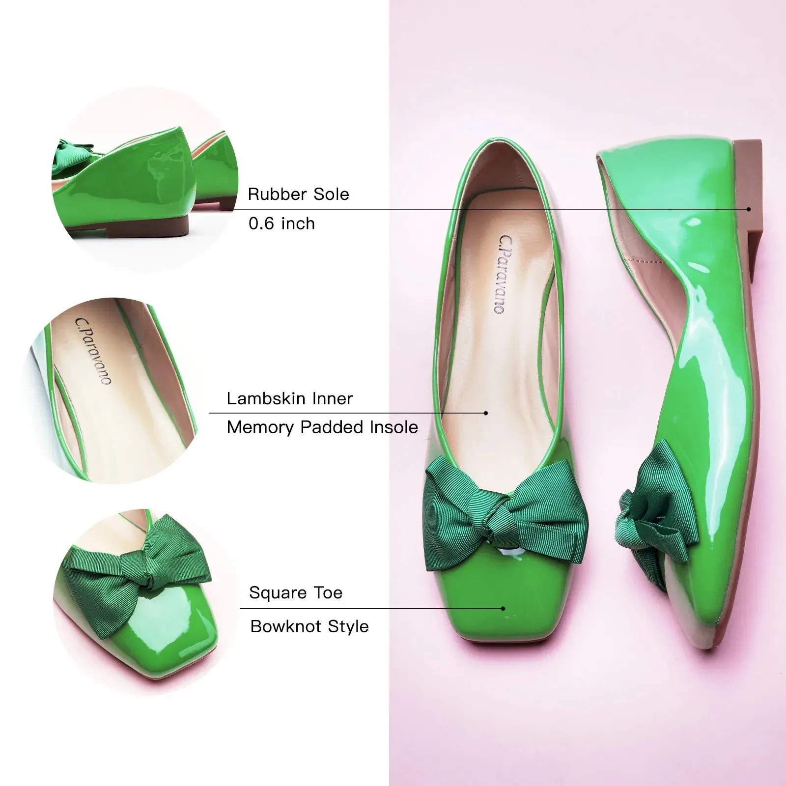 Patent Bow Ballerina Flats (Eva)