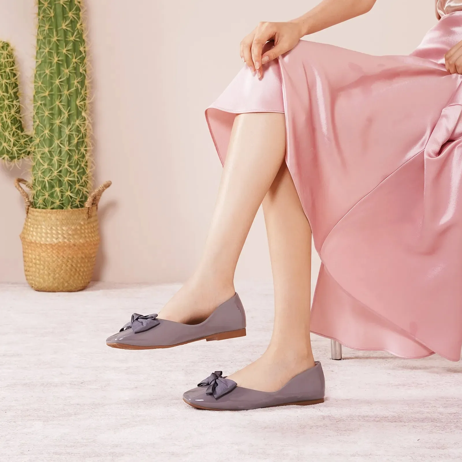 Patent Bow Ballerina Flats (Eva)